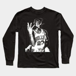 Retro Illustration Michael Jordan Long Sleeve T-Shirt